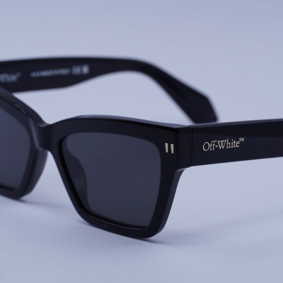 Off-White OERI110 CINCINNATI 1307 Sunglasses Black Cat Eye Frame, Grey Lenses main image 5